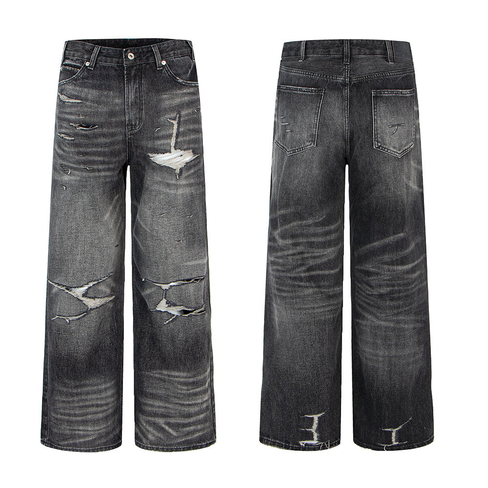 Distressed Vintage Combat Denim Pants | Tajstylo