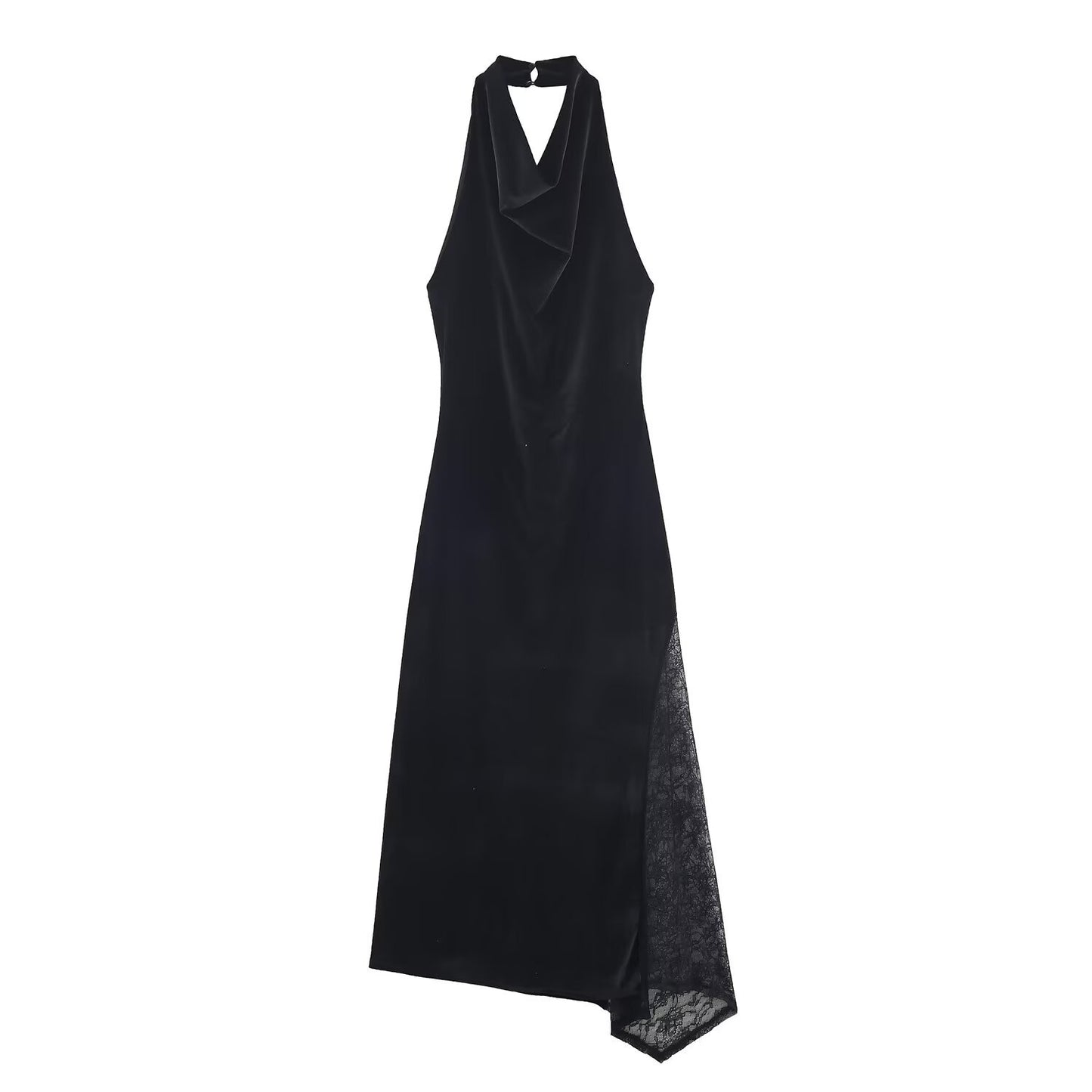 Woman wearing Lace Velvet Midi Dress in a stylish setting