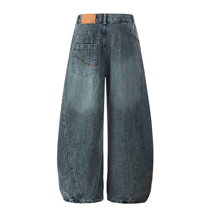 Blue Cowboy Curved Pants | Tajstylo