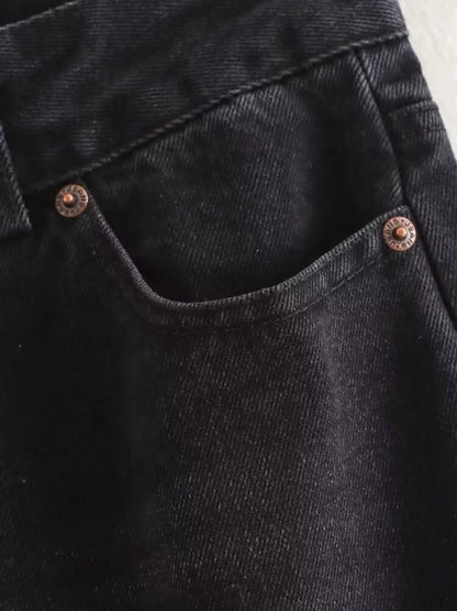 Casual Washed Denim Pants | Tajstylo