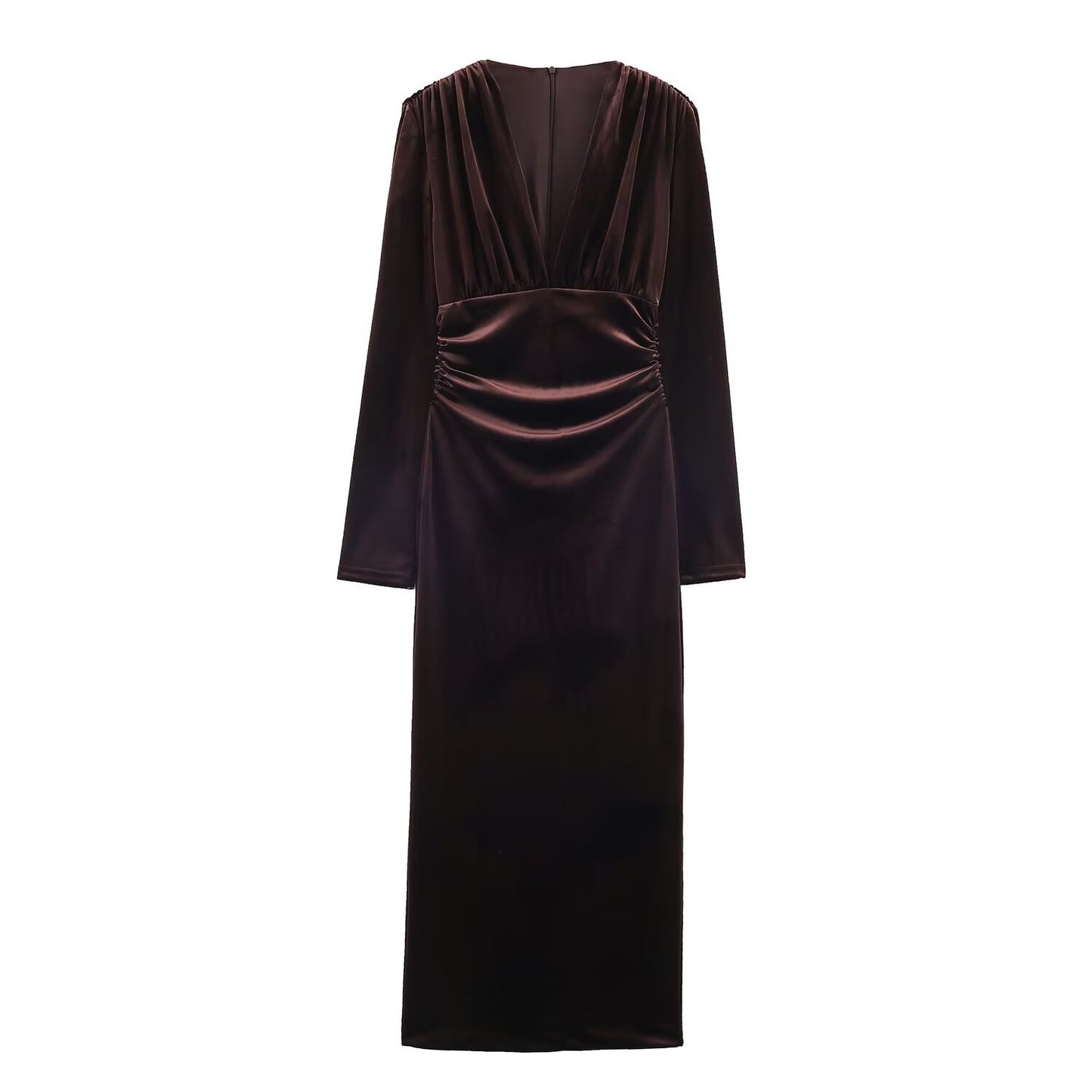 Wrinkled Velvet Midi Dress | Tajstylo