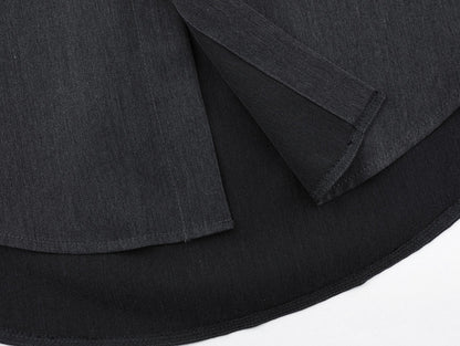 Loose Fit Cotton Blend Flip Collar Shirt | Tajstylo