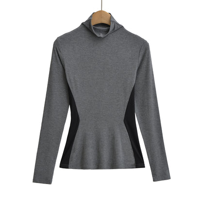 Woman wearing Elastic Waist Slimming Long Sleeve Top in a casual setting