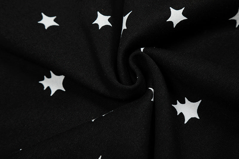 Star Print Hoodie Jacket | Tajstylo