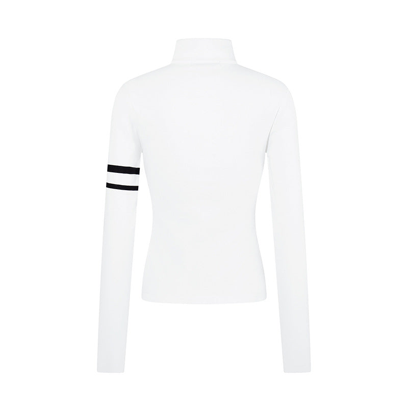 Printed Stand-Up Collar Long Sleeve T-Shirt | Tajstylo