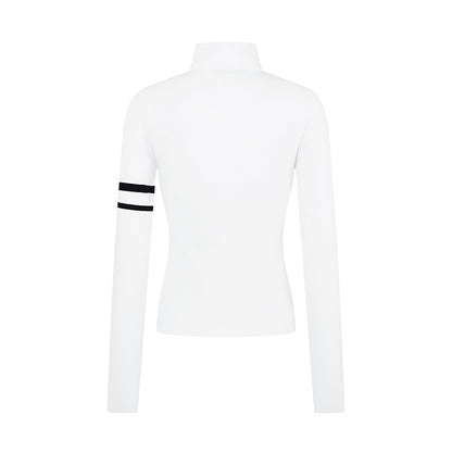 Printed Stand-Up Collar Long Sleeve T-Shirt | Tajstylo