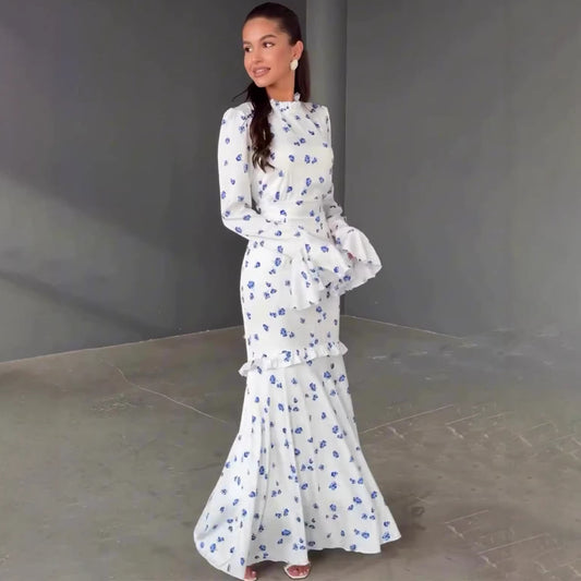 Floral Long Sleeve Spring Dress | Tajstylo