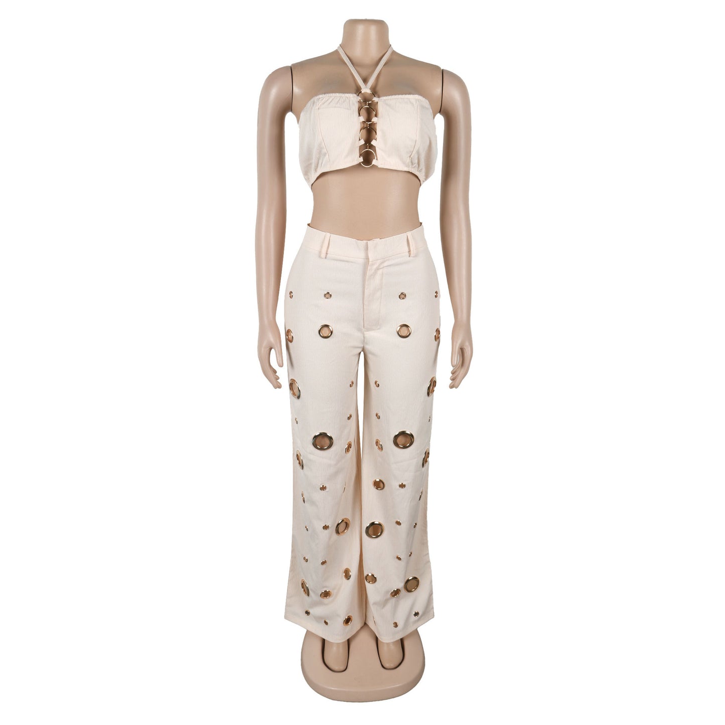 Flattering Ripped Fitted Two-Piece Nightclub Outfit | Tajstylo