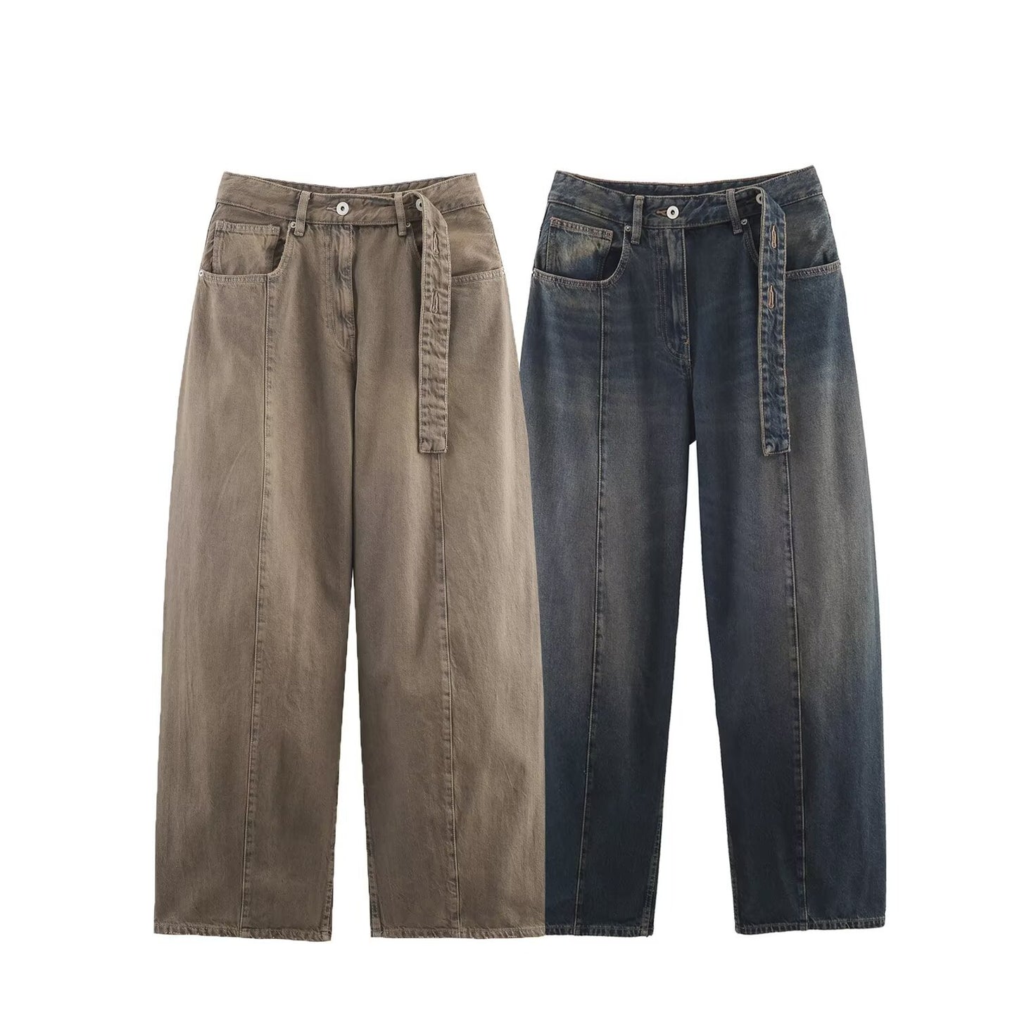 High Waist Baggy Bucket Jeans | Tajstylo