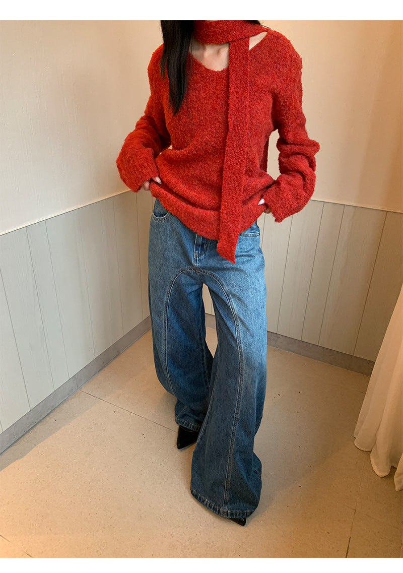 Retro Wide Leg Denim Pants | Tajstylo