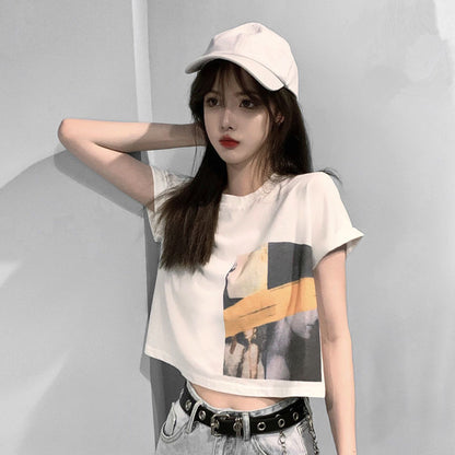 Casual Heart Design Crop Top | Tajstylo
