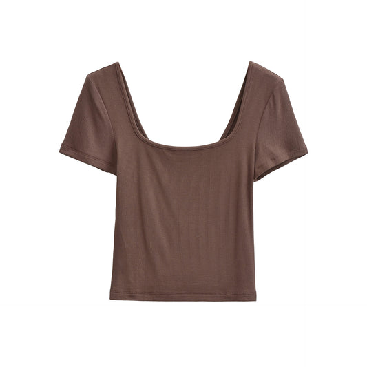 U-Neck Short Sleeve Top | Tajstylo