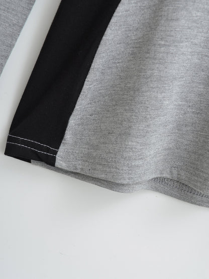 Elastic Slim Fit Color Block Long Sleeve T-Shirt | Tajstylo