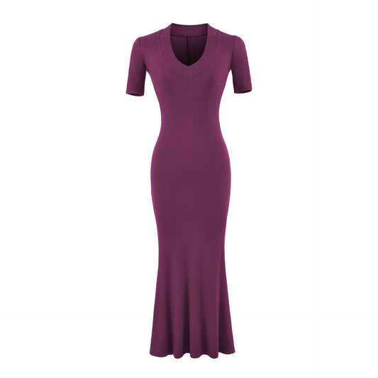 U-Neck Fitted Mermaid Dress | Tajstylo