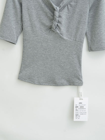 V-Neck Short Sleeve Top for Women | Tajstylo