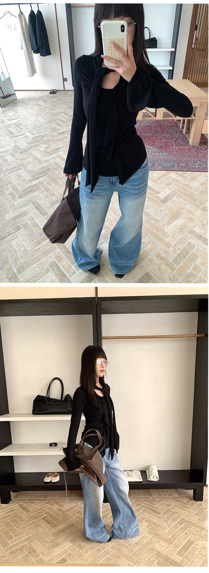 Fleece Lined Wide Leg Jeans | Tajstylo