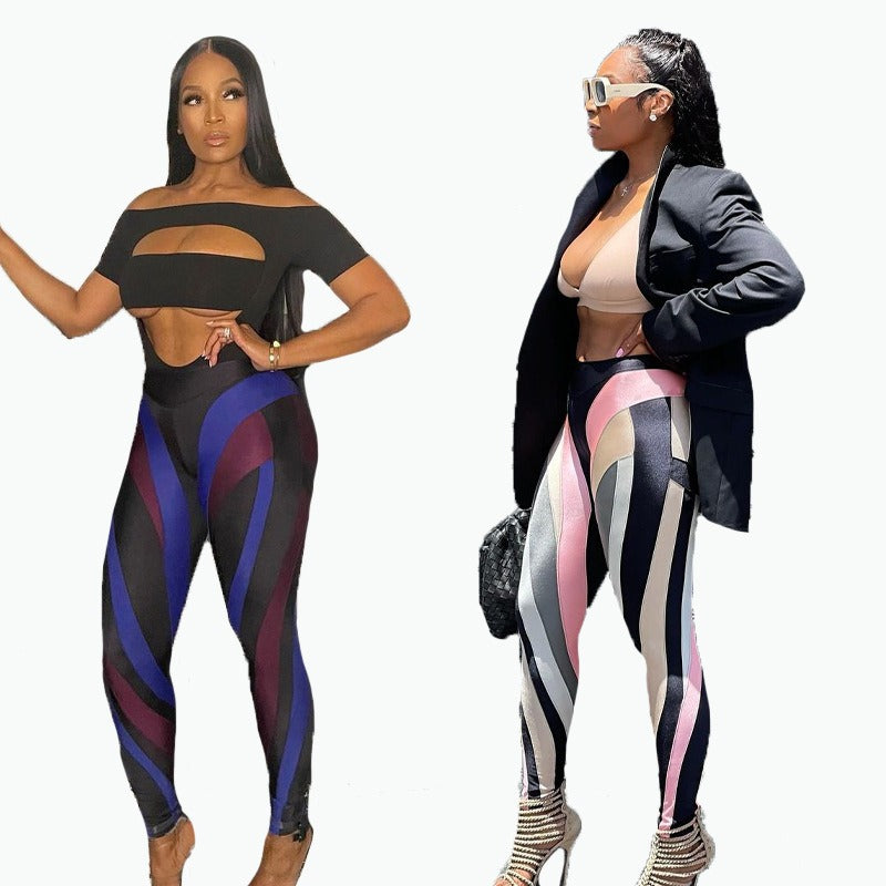 Woman wearing Digital Printed Sexy Sports Leggings in a workout setting
