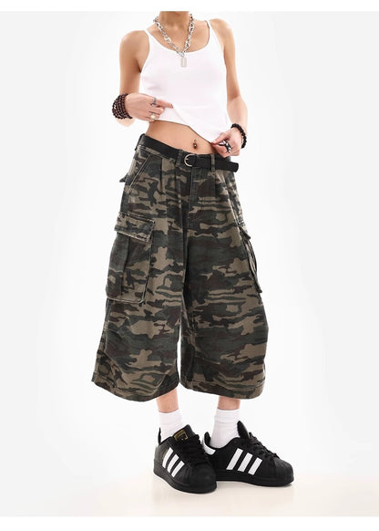 Camouflage Cargo Shorts for Women | Tajstylo