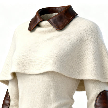 Elegant Knitted Shawl Dress | Tajstylo