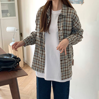 Woman wearing Women's Long Sleeve Loose Fit Basic Tee Top in a casual setting