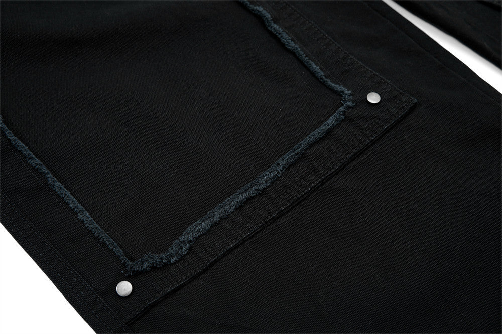 Fake Two Piece Spliced Denim Wide Leg Pants | Tajstylo