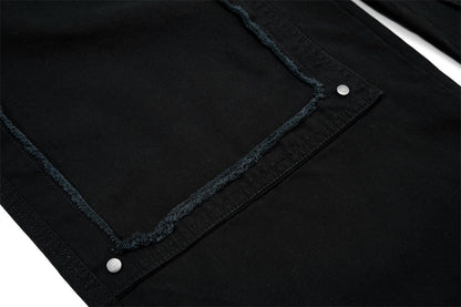 Fake Two Piece Spliced Denim Wide Leg Pants | Tajstylo