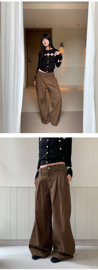 Pleated Wide Leg Jeans | Tajstylo