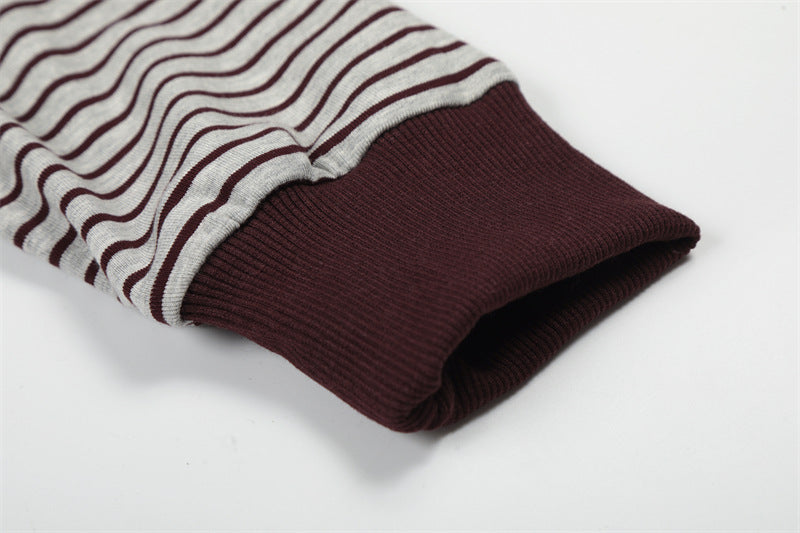 Striped Hooded Zipper Hoodie | Tajstylo