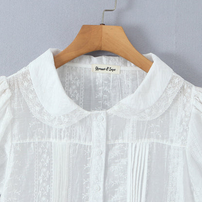 Baby Collar Pleated Top and Cake Layer Shorts Set | Tajstylo