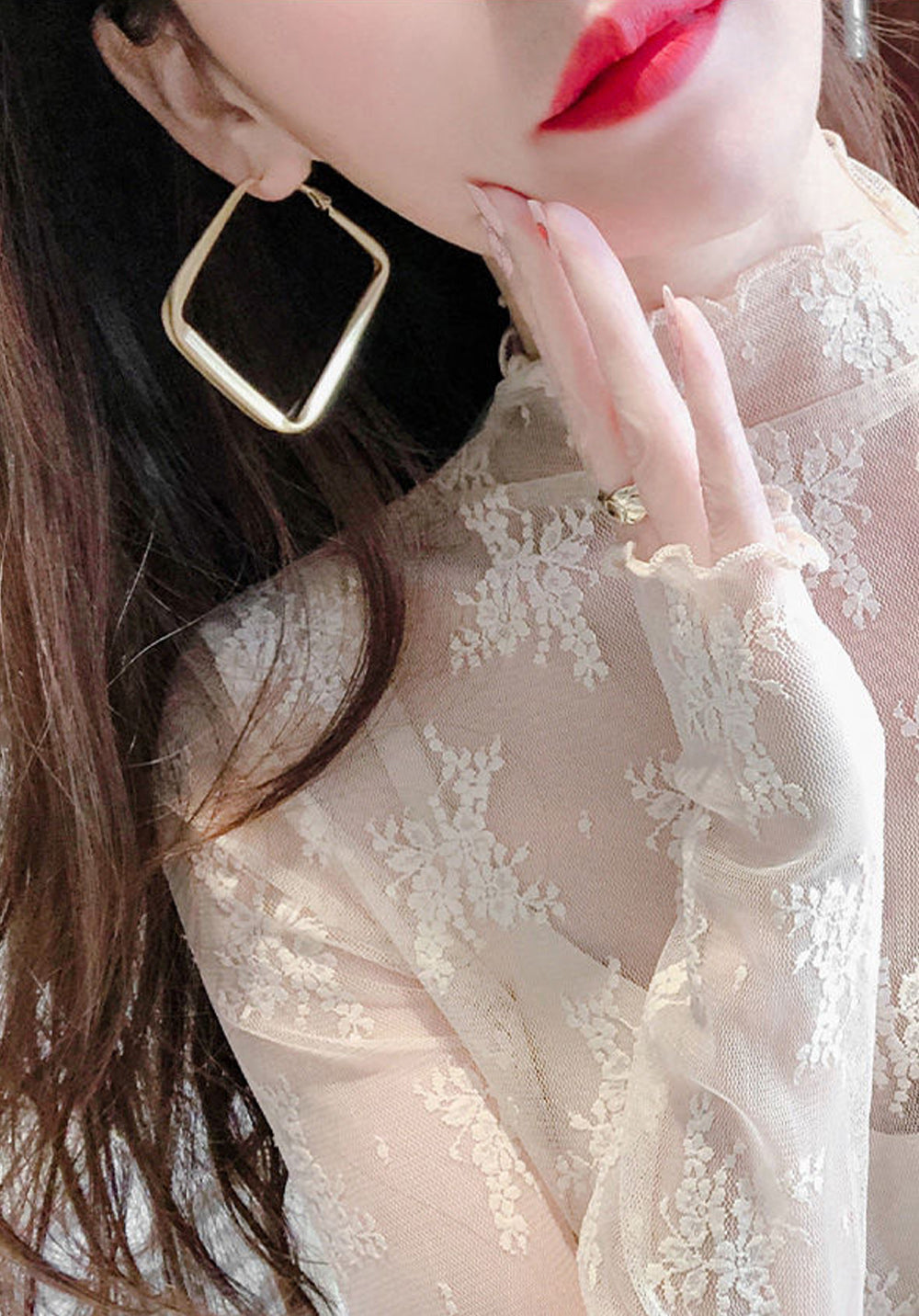 Transparent Korean Lace Blouse | Tajstylo