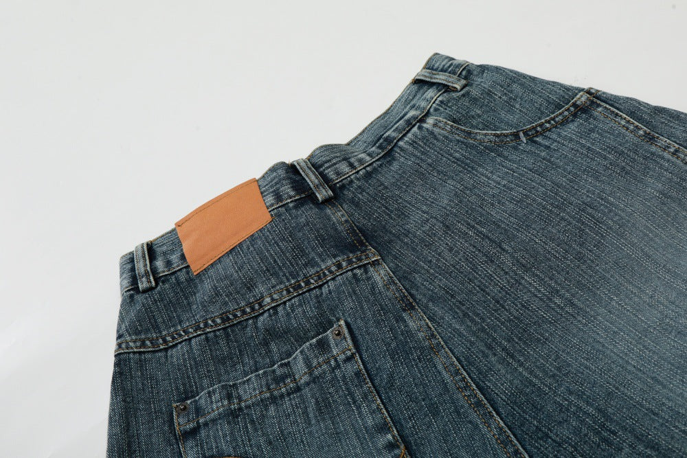 Blue Cowboy Curved Pants | Tajstylo
