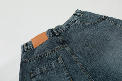 Blue Cowboy Curved Pants | Tajstylo