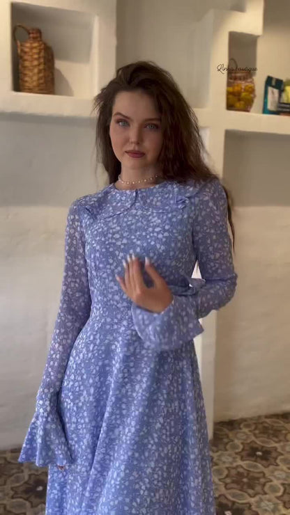 Baby Doll Collar Polka Dot Dress | Tajstylo