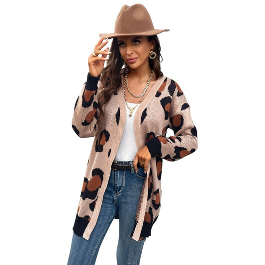 Leopard Print Sweater Jacket | Tajstylo
