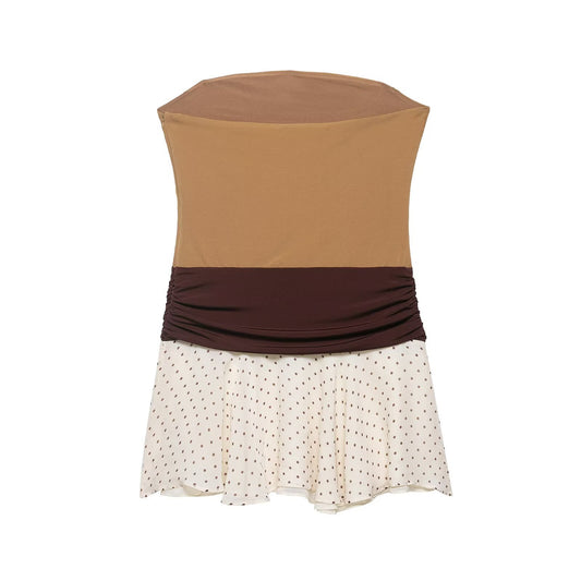 Color Blocked Polka Dot Patchwork Dress | Tajstylo