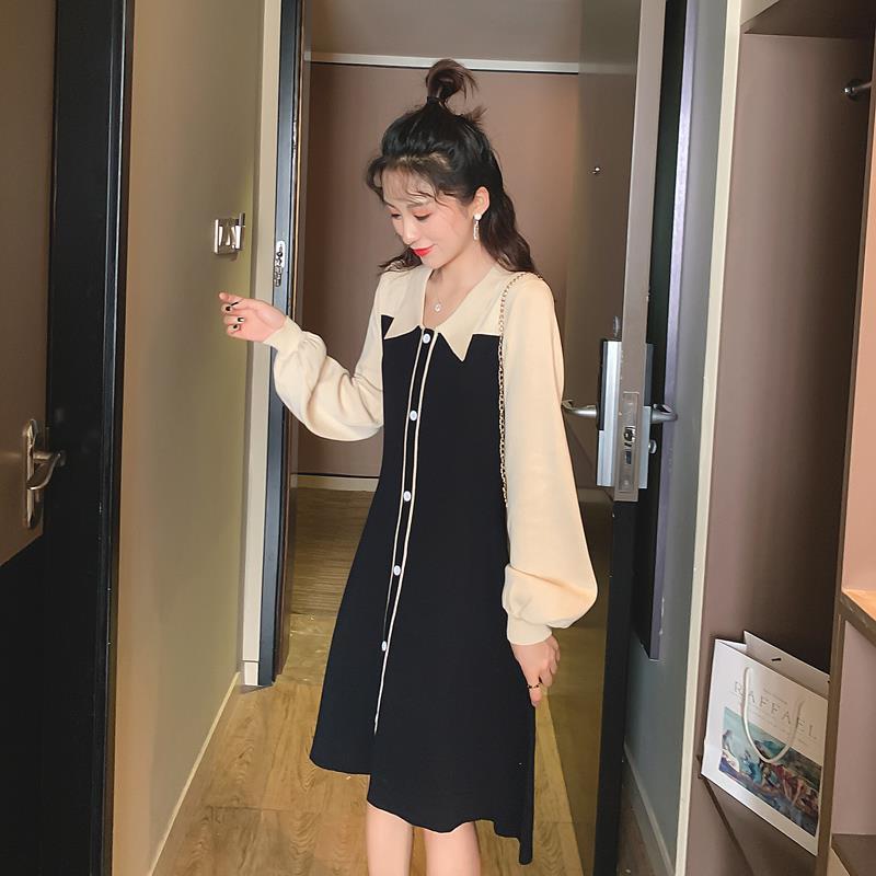 Woman wearing Avocado Green Long Sleeve Polo Dress in a casual setting