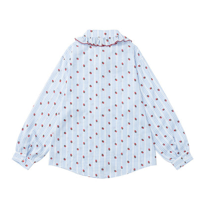 Loose Fit Peter Pan Collar Cotton Shirt | Tajstylo