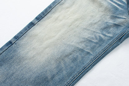 Vintage Distressed Straight Leg Denim Pants | Tajstylo