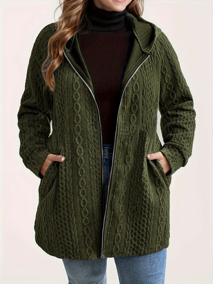 Solid Color Loose Zip Hoodie | Tajstylo