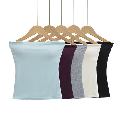 Woman wearing Strapless Vest for Women in a casual outdoor setting