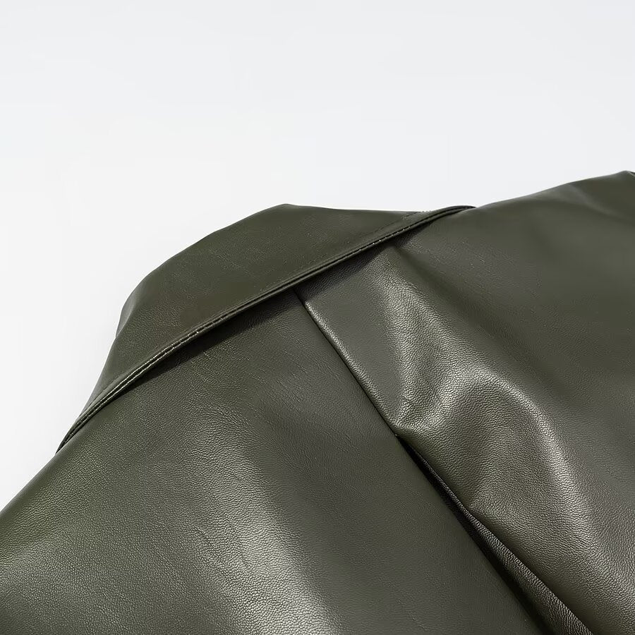 Long Lace Up Leather Jacket | Tajstylo