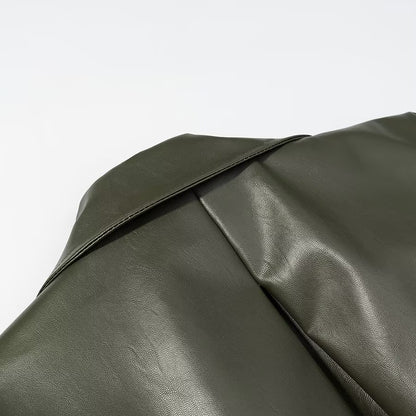 Long Lace Up Leather Jacket | Tajstylo