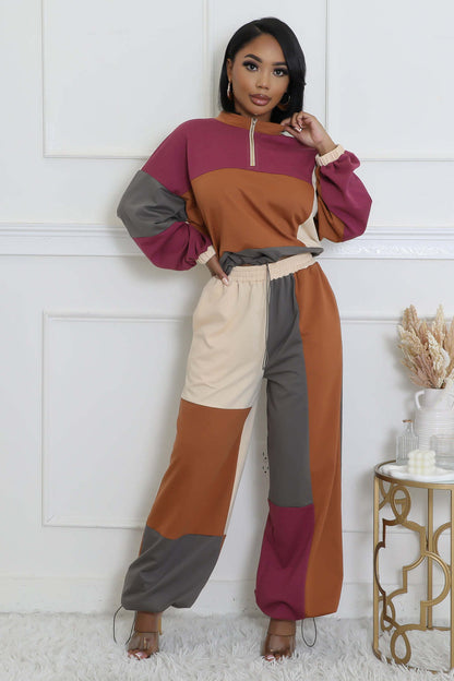 Sporty Woven Two-Piece Set | Tajstylo
