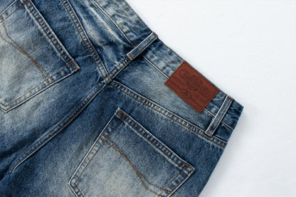 Vintage Washed Wide Leg Denim Pants | Tajstylo