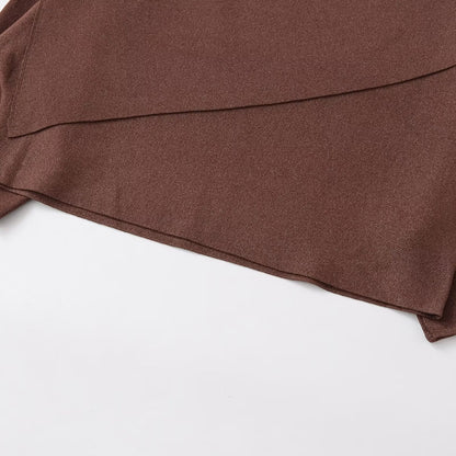 Loose Metallic Thread Knitted Cape Pullover | Tajstylo