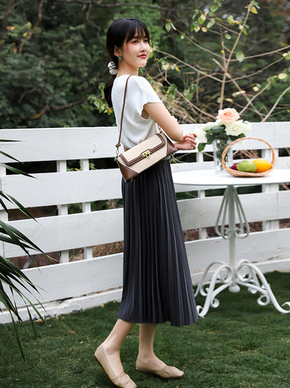 Solid Pleated Skirt for Women | Tajstylo