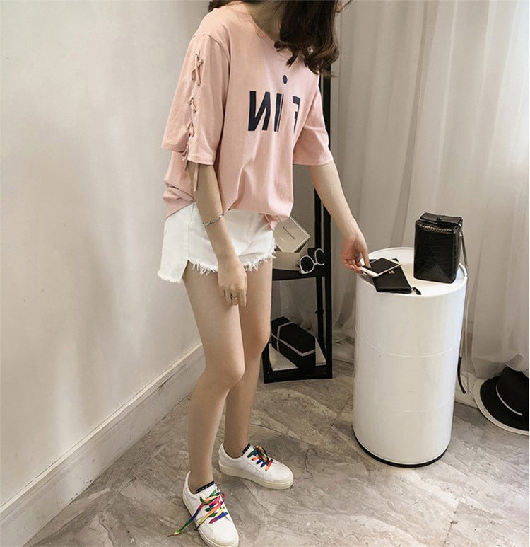Letter Print Loose Fit T-Shirt | Tajstylo