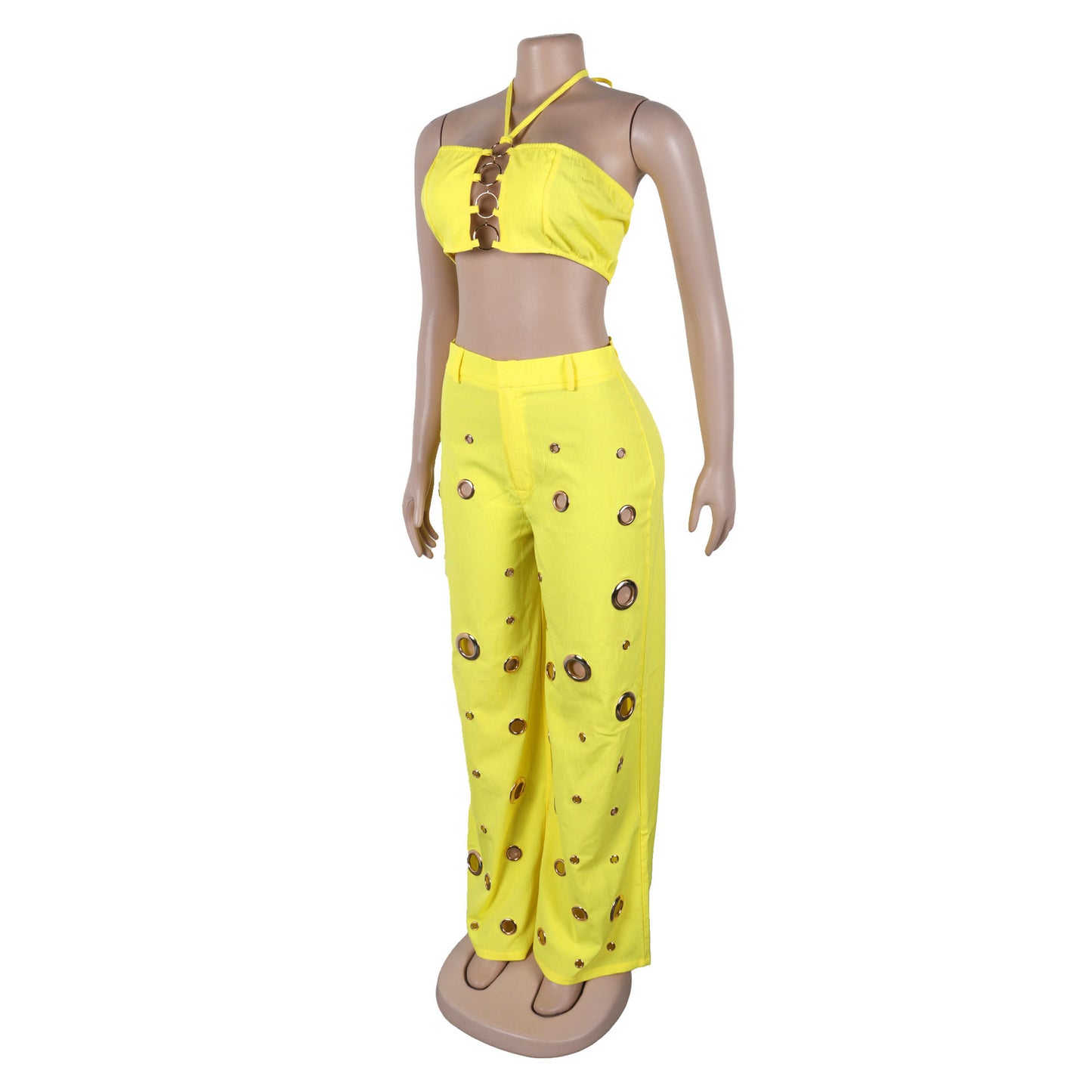 Flattering Ripped Fitted Two-Piece Nightclub Outfit | Tajstylo