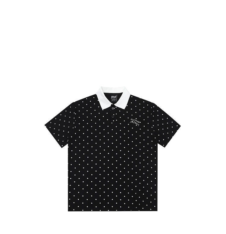 Polka Dot Color-Block Collar Sweater | Tajstylo