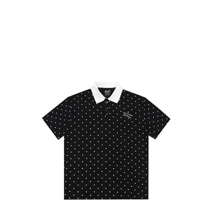 Polka Dot Color-Block Collar Sweater | Tajstylo